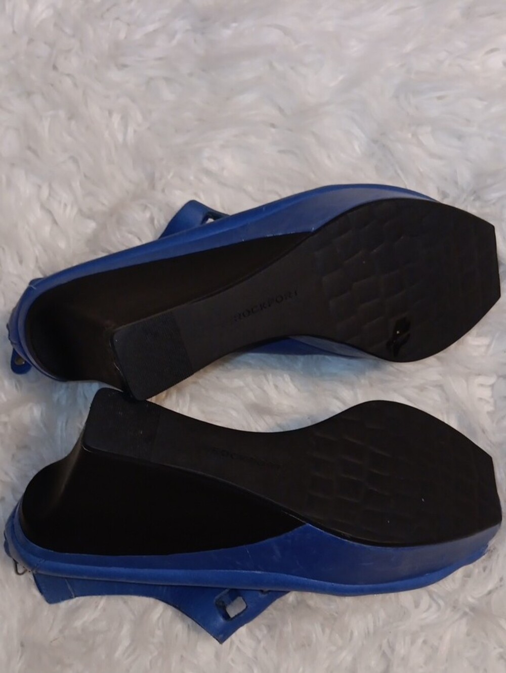 Rockport Blue Cutout Wedge Sandals - Picture 5 of 6
